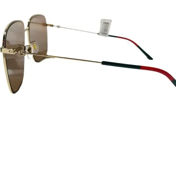 GUCCI GG0394S AVIATOR SUNGLASSES Gold/Brown - Picture 7 of 11